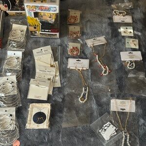 Gold and White Beaded Necklace